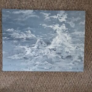 Abstract Blue and White Cloud Art